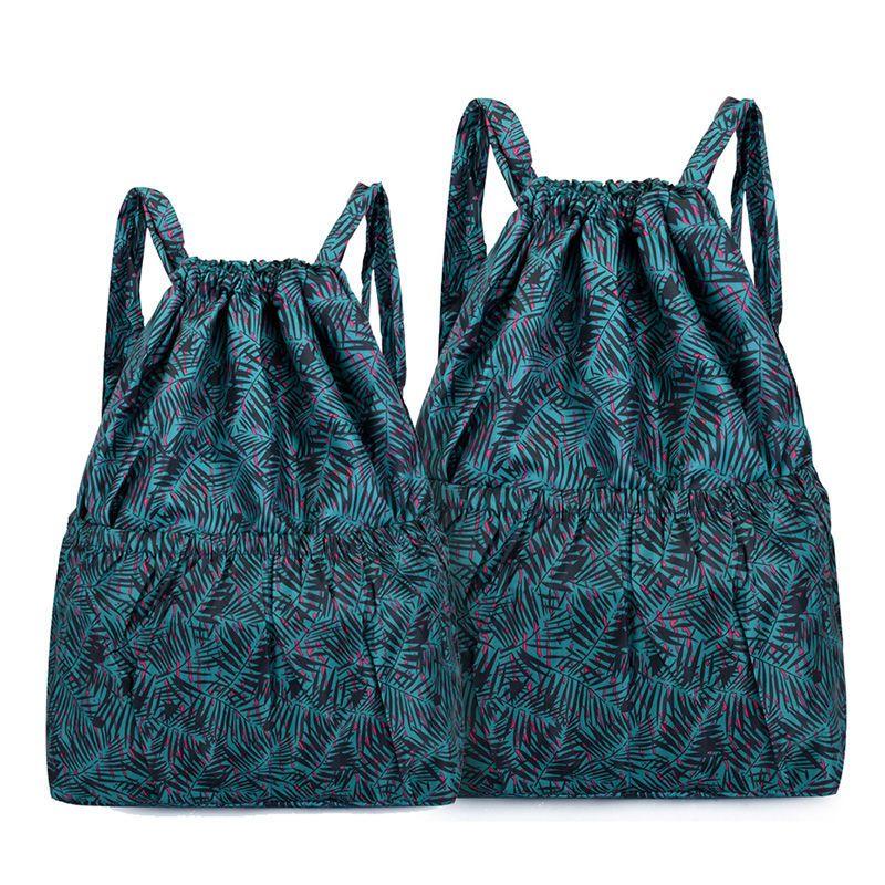 Drawstring Backpack Waterproof Lightweight Fitness Women's Drawstring Shopping Bag Folding Travel Sport Simple Backpack