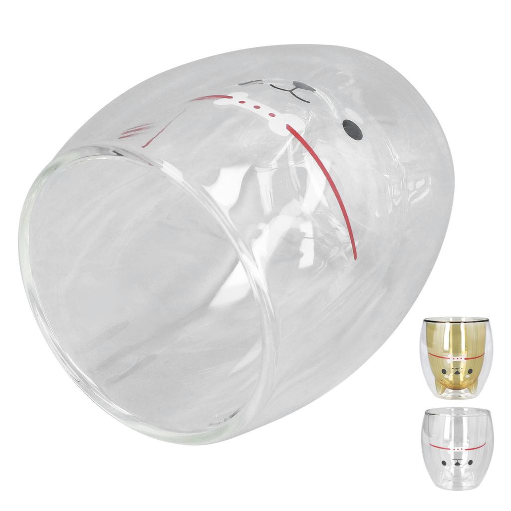 Кружка с двойными стенками в виде мультфильма 280 мл, стеклянная кружка с милым рисунком мышки для воды, чая, кофе, молока