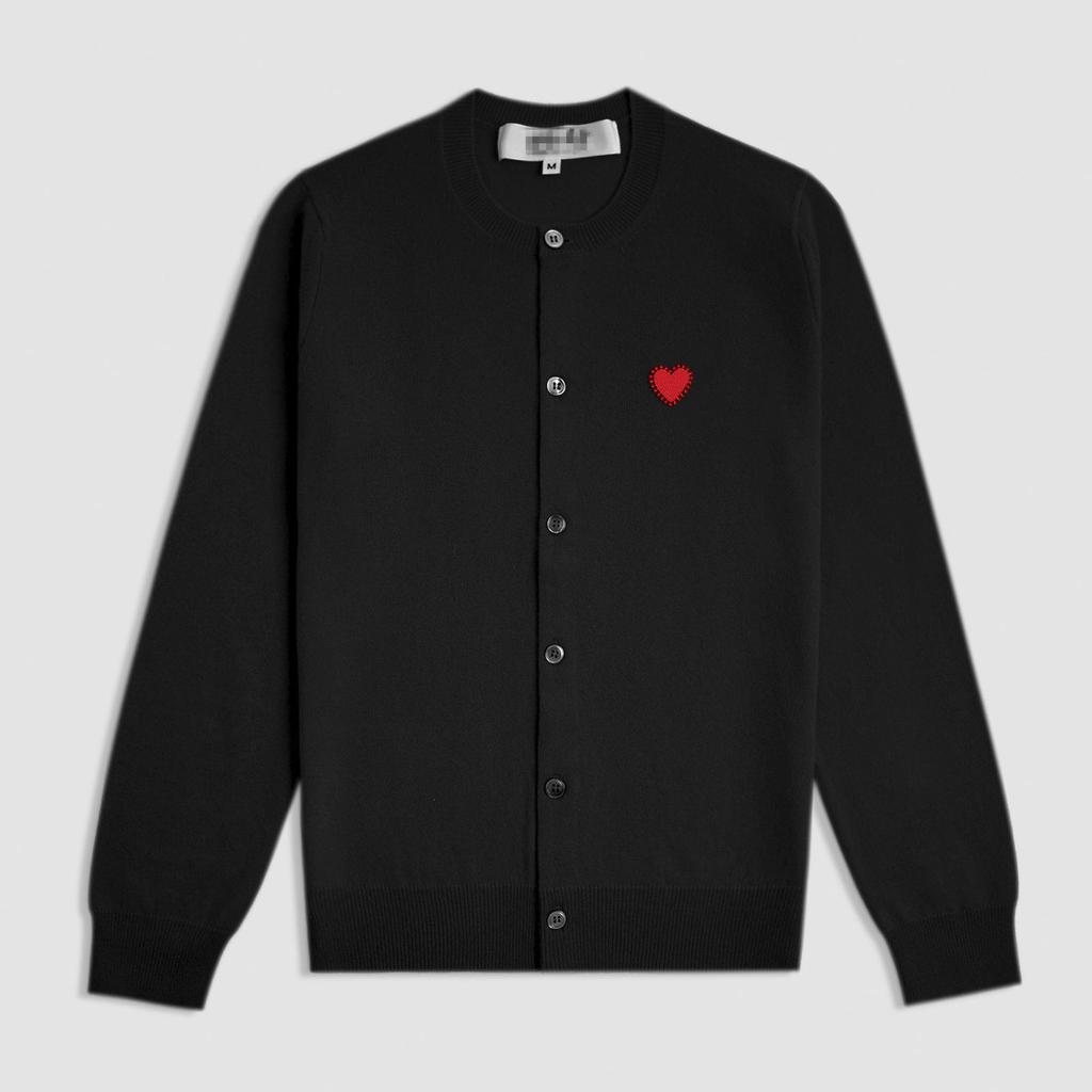 Японский кардиган Kawakubo с сердечками из страз: Красный шерстяной свитер с круглым вырезом для пары