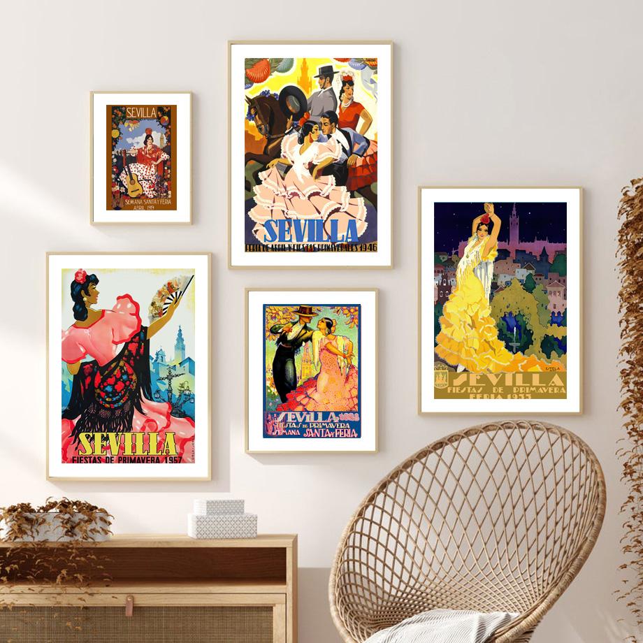 Севилья Сьюдад-де-Грасиас Unicas Испания Винтаж путешествия стены книги по искусству печати холст картины скандинавский плакат Декор фотографии Гостиная