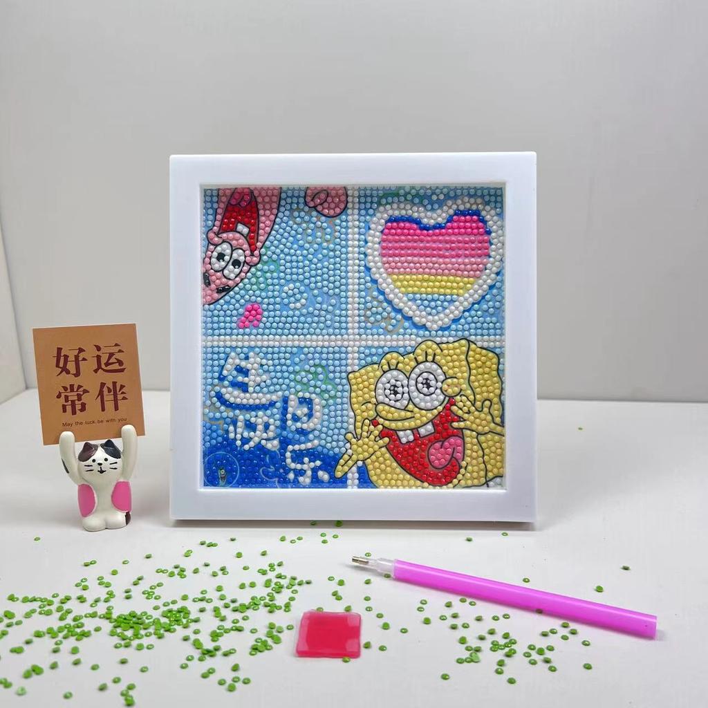 Детская Алмазная Живопись Ручная Работа DIY Каменная Живопись Мультяшная Алмазная Наклейка Спальня Гостиная Декоративная Картина Фоторамка