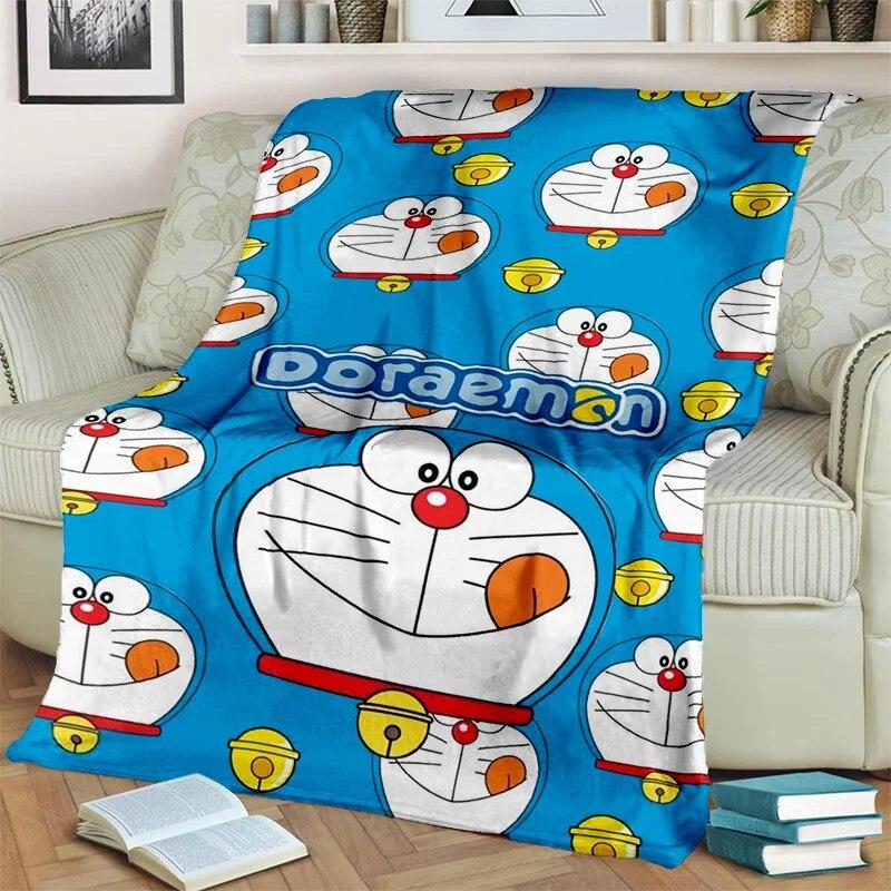 3D Printing D-Doraemon Anime Cartoon Blanket,Soft Throw Blanket for Home Bedroom Bed Sofa Picnic Travel Office Cover Blanket Kid