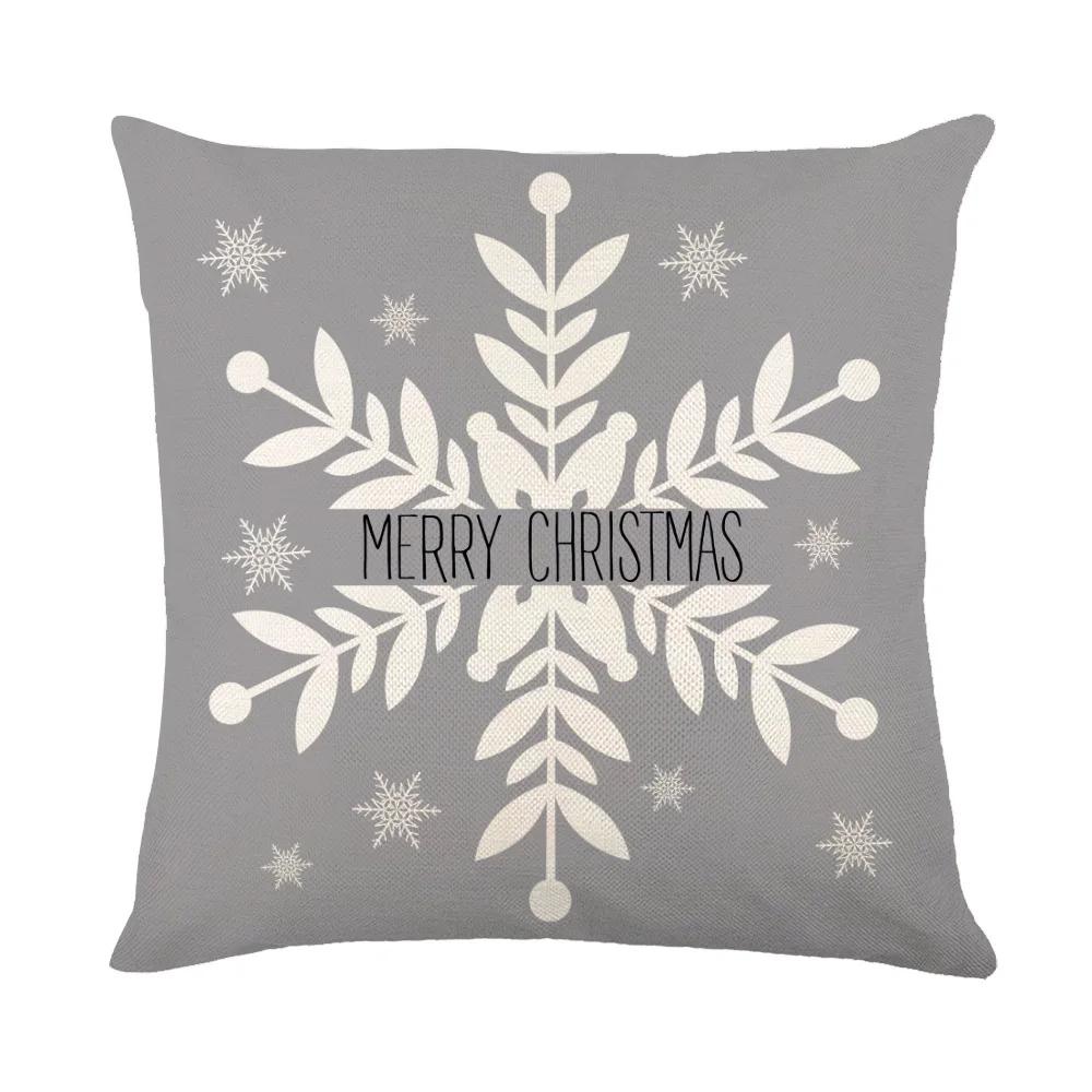Christmas Cushion Cover Linen Pillow Covers Holiday Decoration Home Decor Salon Sofa Pillow Case Throw/Couch