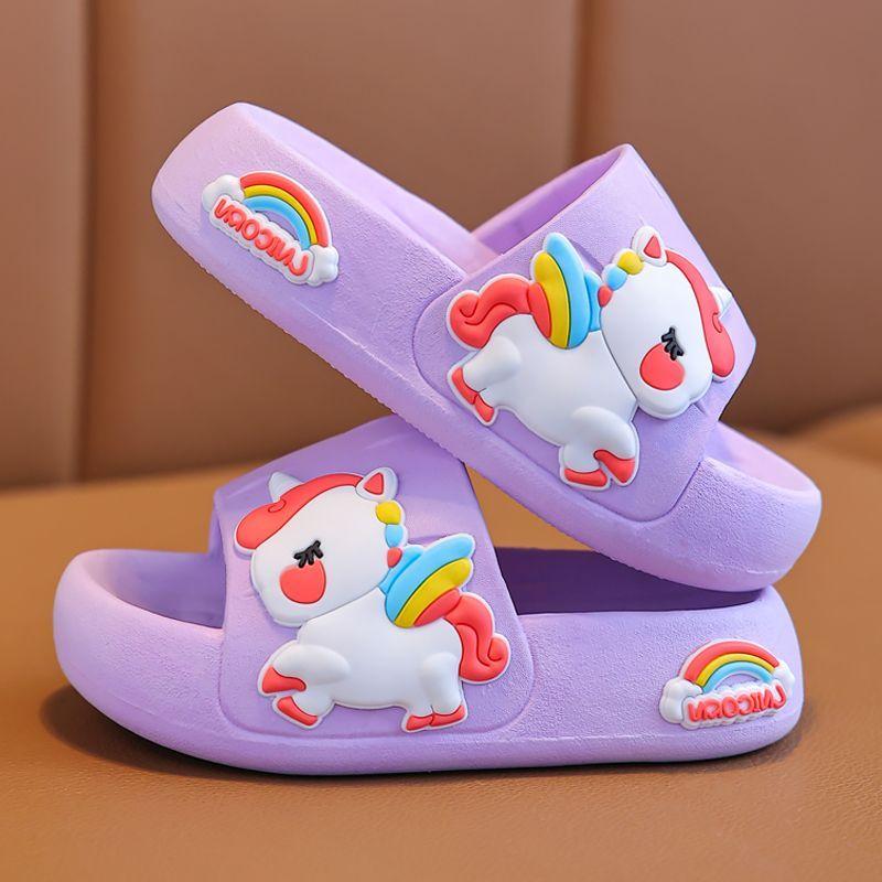 Unicorn Girls Slippers Children Super Soft Non-slip Cartoon Cute Princess Slippers Girls Sandals