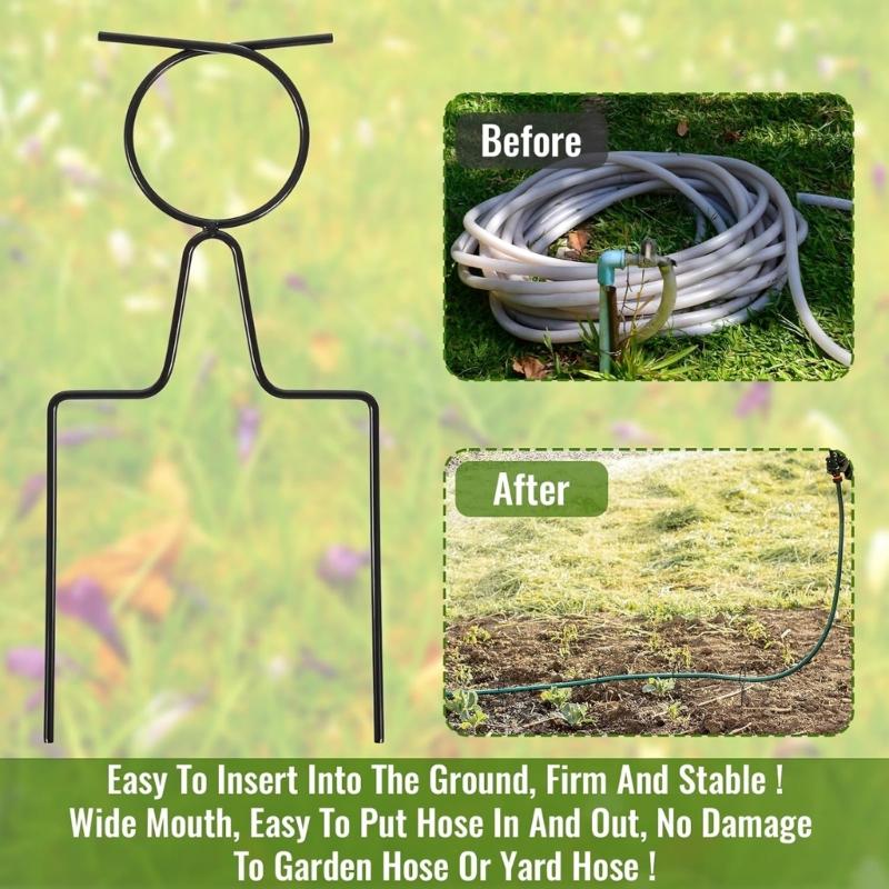 Hose Guide Stakes with Sharpened Ground Spikes Durable Welded Construction Prevents Kinks Fit for Garden Farm Greenhouse