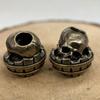 Wine Barrel Drunk Skull Head Brass Knife Bead EDC Outdoor DIY Accessories Woven Lanyard Pendant Jewelry Punk Bracelet Charms