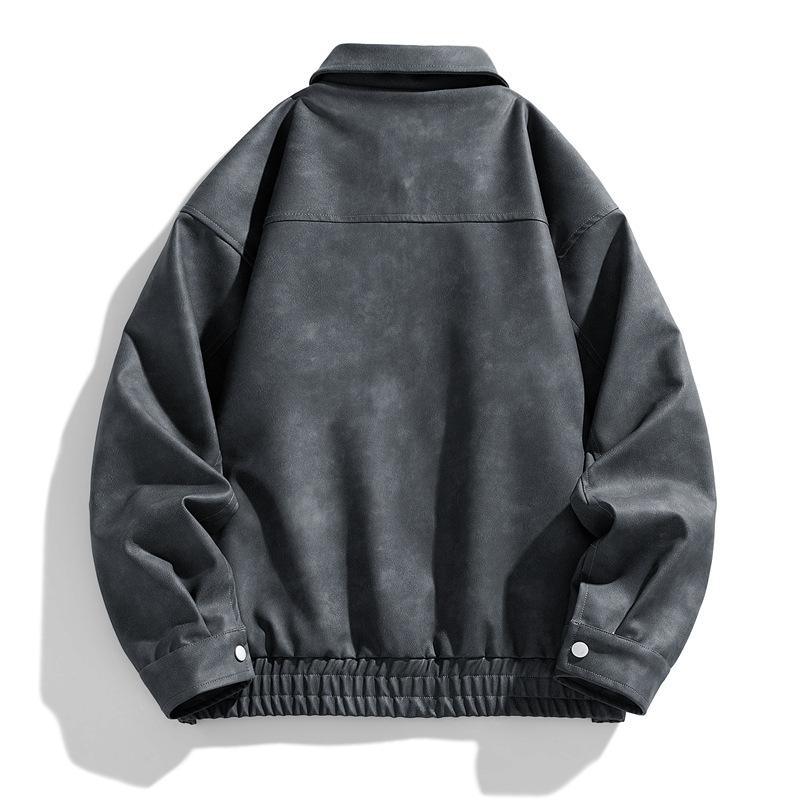 Ретро-куртка из искусственной кожи, универсальные модели для мужчин и женщин, весенне-осенняя трендовая свободная кожаная куртка, куртка-инструмент