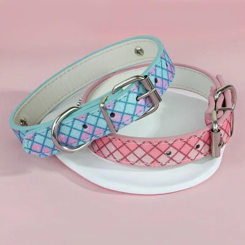 Personalized DIY Name Dog Collars Bling Pet Dog Collar With Diamond Buckle Puppy Cat Letters Charms For Teddy French Bulldog