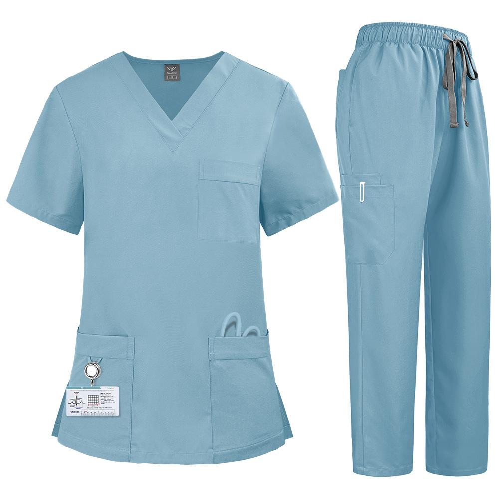 Unisex Medical Uniforms Men Women Nursing Clothes Beauty Costume Nurse Scrubs Sets Doctor Dentist Workwear Clinical Tops Pants