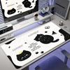 XXL HD Printing Black Cat Mouse Pad Rug Office Table Mats Computer PC Accessories Washable Antislip Rubber Lock Edge Desk Mat