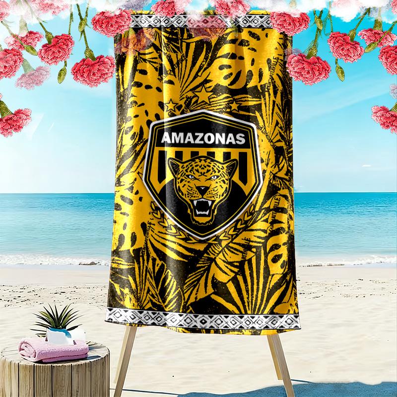 AMAZONAS FC Logo Print Beach Towel, Large Soft Quick Dry Towel for Beach Camping Swimming