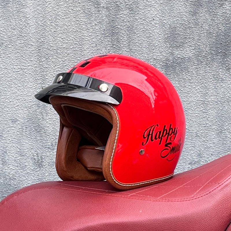 ORZ Vintage helmets for men and women3C Certified Electric Motorcycle3/4Half helmet for all seasons, personalized for couples