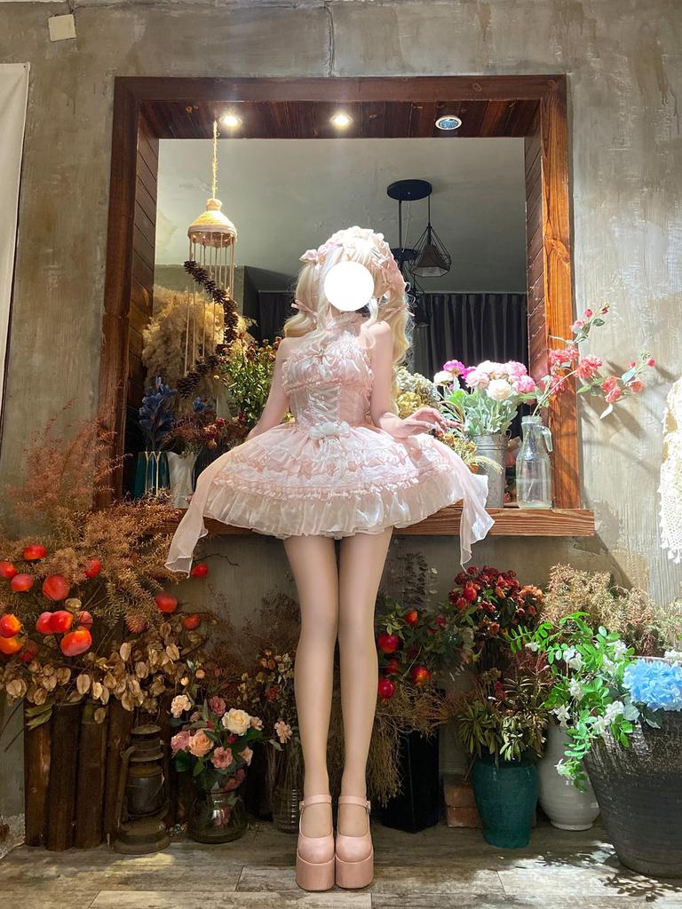 XHSUKADO Платье-сарафан Lolita JSK с кружевом Это милое готическое платье лолиты с и принцессы Mori Girl Идеально для кроссдрессинга