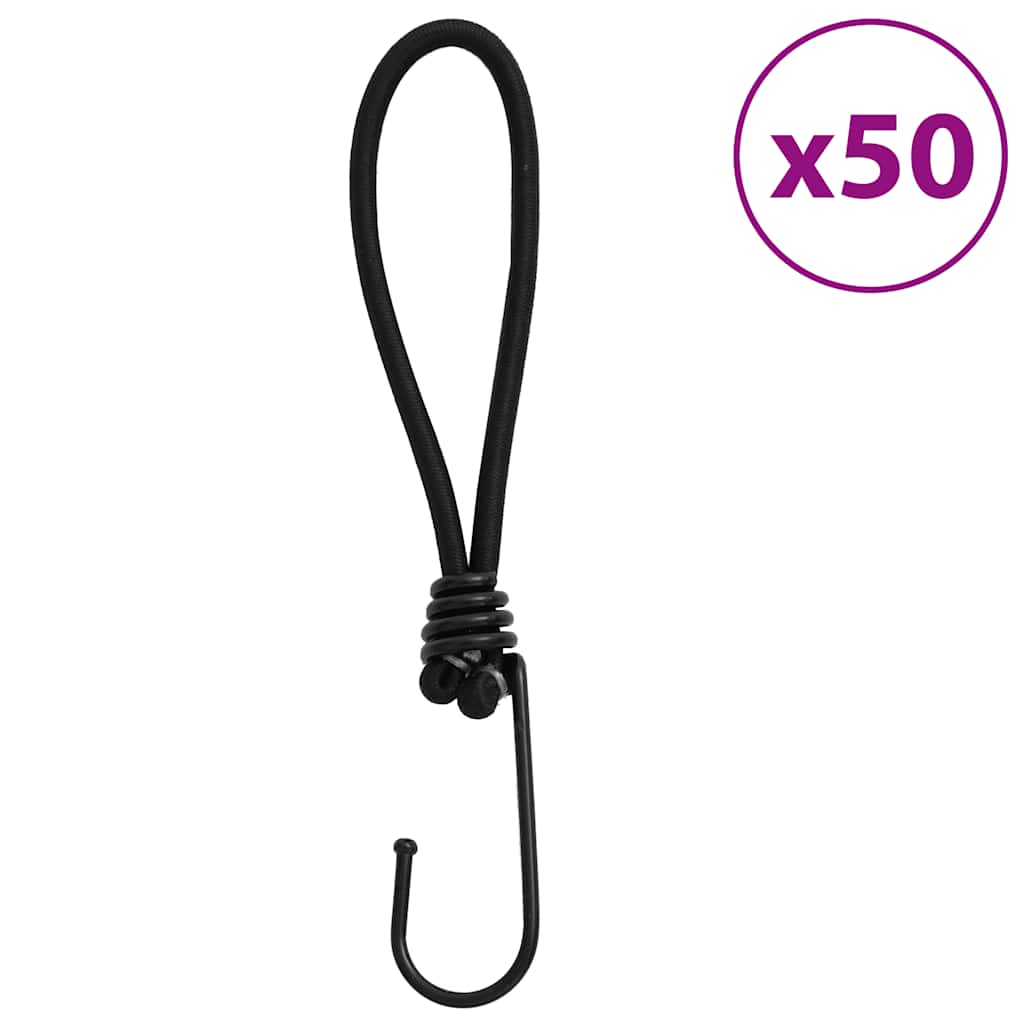 Elastic Cords with Hooks 50 pcs. 17 cm
