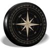 Compass Rose Black Spare Tire Cover UV Sun Wheel Covers Fit for Trailer, RV, SUV and Many Vehicle 15 Inch
