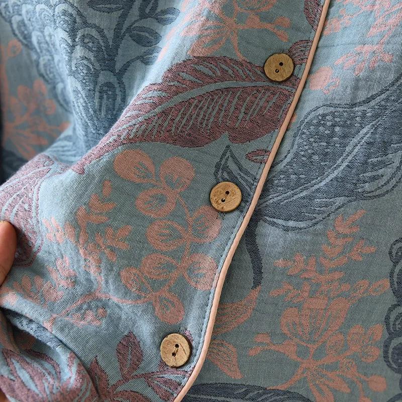 Цветная хлопковая женская домашняя одежда в стиле ретро с длинным рукавом, длинные брюки, 2 шт., пижама, тонкая пижама, женский комплект одежды