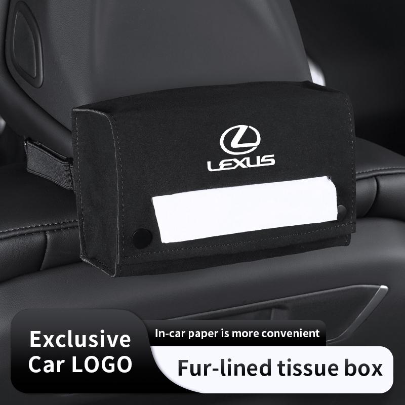 Suede Car Tissue Box Seat Hanging Storage Paper Bag For Lexus Fsport GS GX IS LS LX CT LC RC LBX NX RX 350h 450h UX 300e GX460 VG5