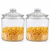 MDLUU Glass Jars with Airtight Lids, 2L/62oz Wide Mouth Glass Canisters, Pantry Storage Containers for Candy, Cookies, Sugar, and Flour, Pack of 2