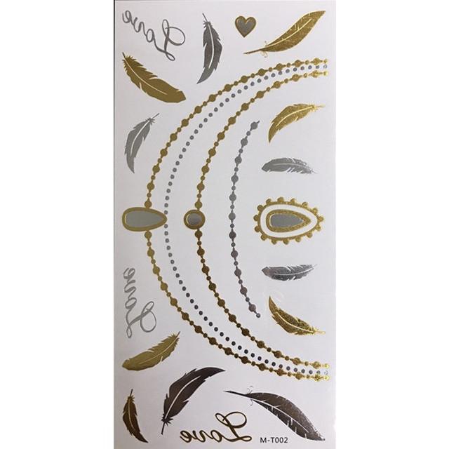 Metallic Gold Butterfly Tattoo Silver Waterproof Temporary Tattoos Stickers On The Body Women Men Boho Resort Style