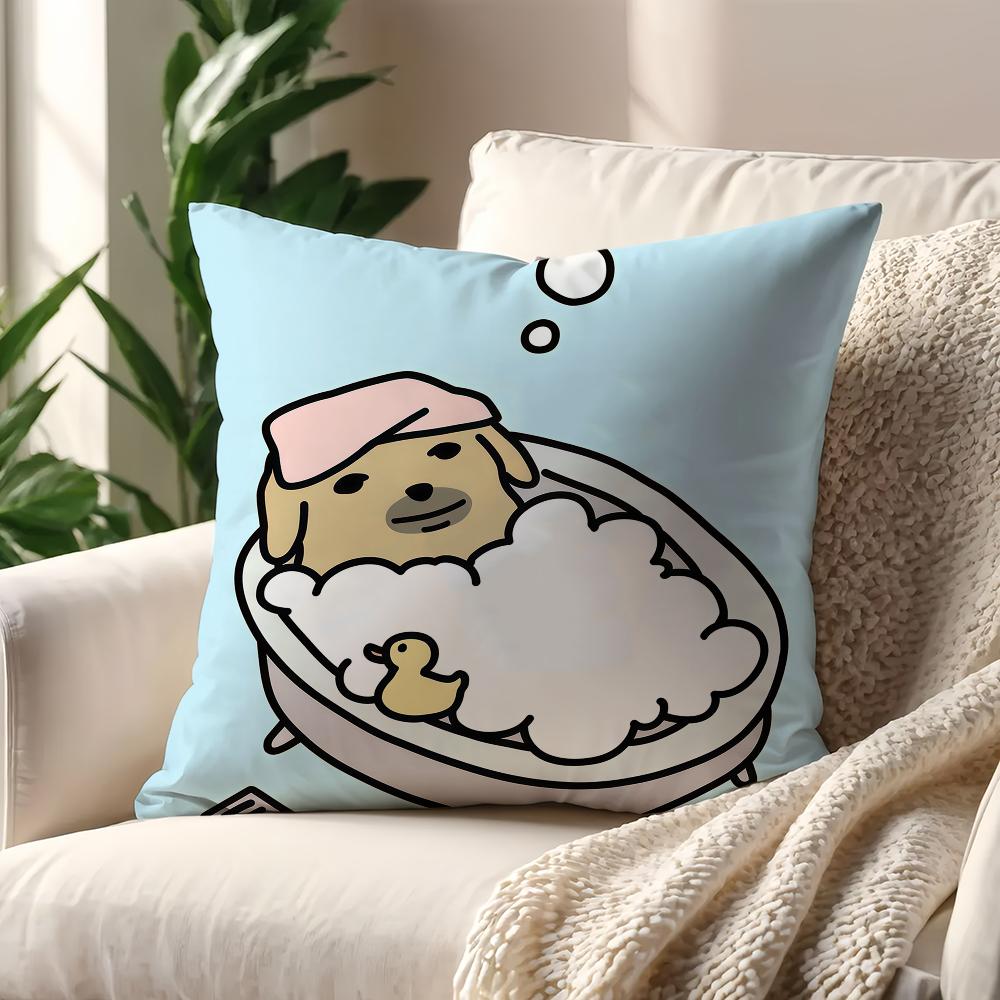 funny kawaii nNudaeng Dog Meme cushion cover For Pillow Printing Sofa Decoration Home Car Room Coffee Office Nordic Simplicity
