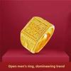 Classic 24k Gold Blessing Men's Vintage Ring with Fortune Ingot Design In Vietnamese Sand Gold