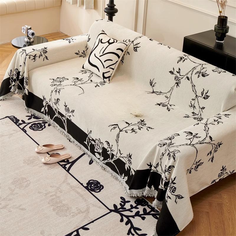 Light French Style High-Grade Sofa Cover Cloth Full Covered Four Seasons Universal Chenille Sofa Towel Leather Sofa Cover Sofa Cover