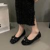 2024 Shoes for Women Outdoor Women's Flats Hot Sale Dress Flats Women Bow Tie Bling Square Toe Slip On Soft Bottom Shoes Female