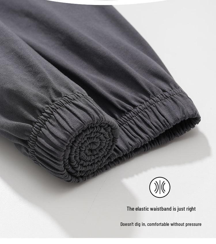 Мужская пижама из хлопка с длинным рукавом на 2024 год - Весенне-осенний комплект домашней одежды для мальчиков-подростков