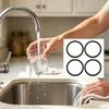 Press-In Bottle Lid Gasket Replacement Set for Chug Lid, 4 Black Seal Rings for Screw Top Lid, Leak Proof Rubber O-Rings