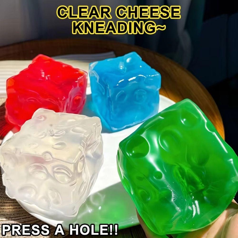 Super Soft Cheese Cube Ball Square Sensory Fidget Ball Simulated Cheese Squishy Toy  Office