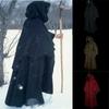 Stylish Black Cape Hood Robe Designed For Witch Wizard Fantasy And Cosplay Outfits
