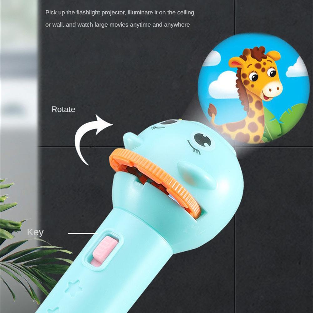 Flashlight Projector Torch Lamp Toy Baby Early Education Cartoon Fun Boys Girls Gifts Toy Luminous Projection Flashlight