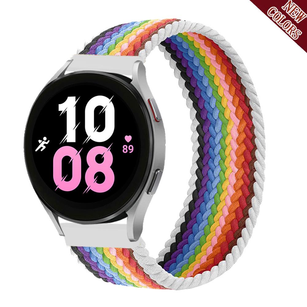 20 мм 22 мм ремешок для Samsung Galaxy watch 6 7 4 5 pro active 2 Gear S3 плетеный браслет solo loop ремешок Huawei watch GT 2 3