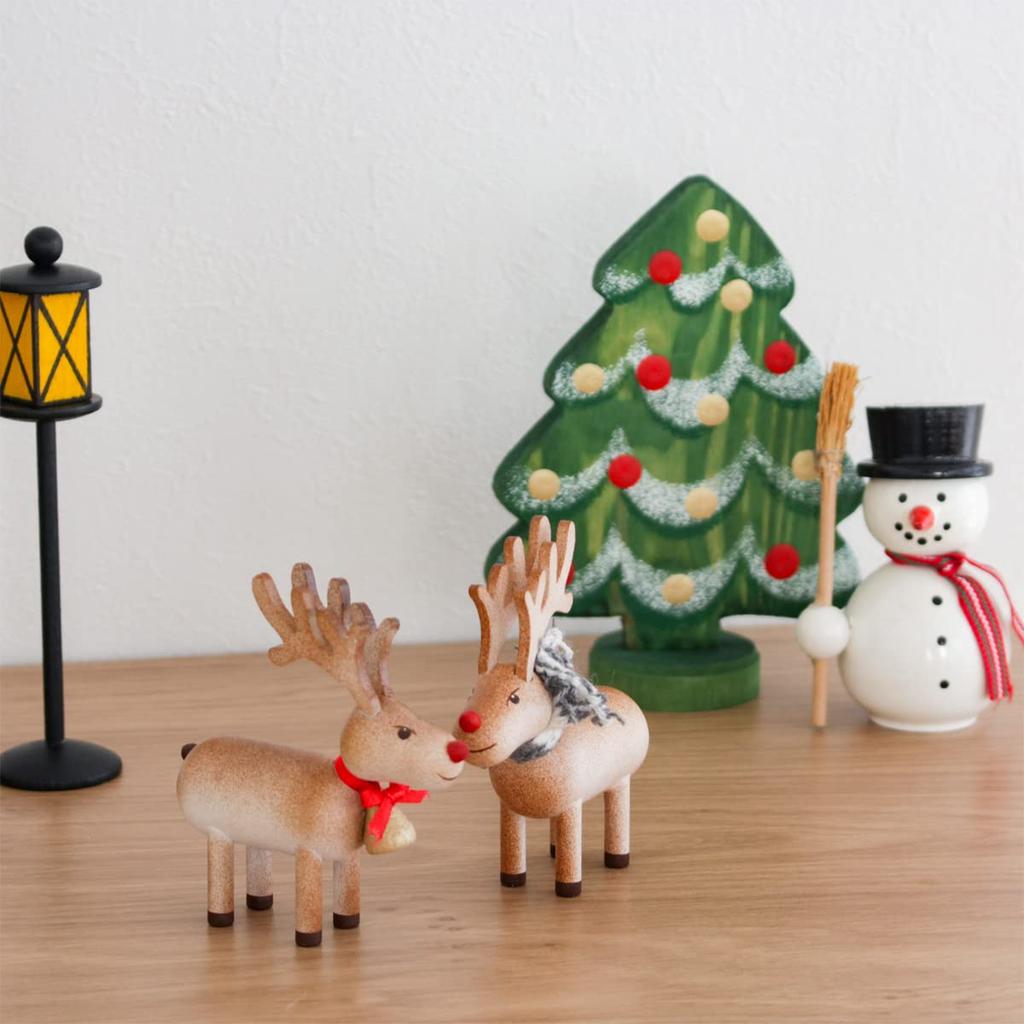 Рождественская деревянная кукла-олень Нордика Ниссе с коричневым колокольчиком