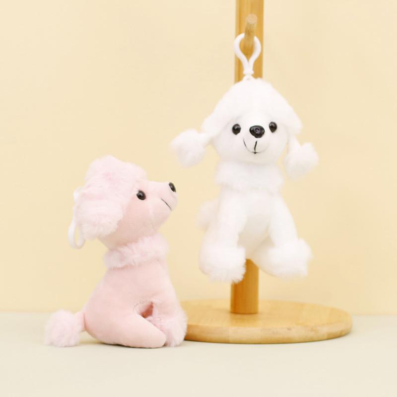 Adorable Plush Poodle Keychain Teddy Dog Charm Bag Accessory Cute Puppy Clip