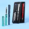 Customizable Fountain Pen Set for Students with Replaceable Ink Cartridge and Posture Correction for Calligraphy Practice