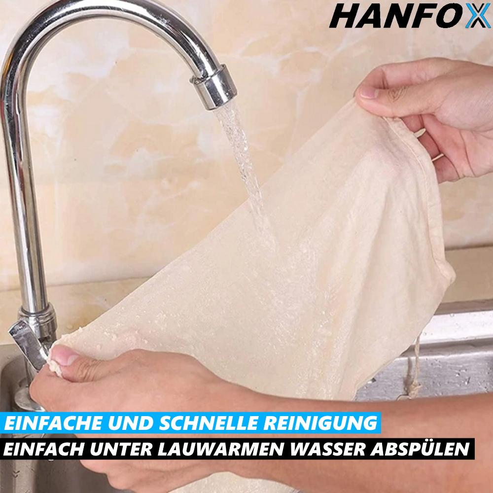 HANFOX Мешочек из конопли для орехового молока, марля для процеживания, марля для отцеживания, марля для сыра, фильтровальная ткань [набор из 2 штук]