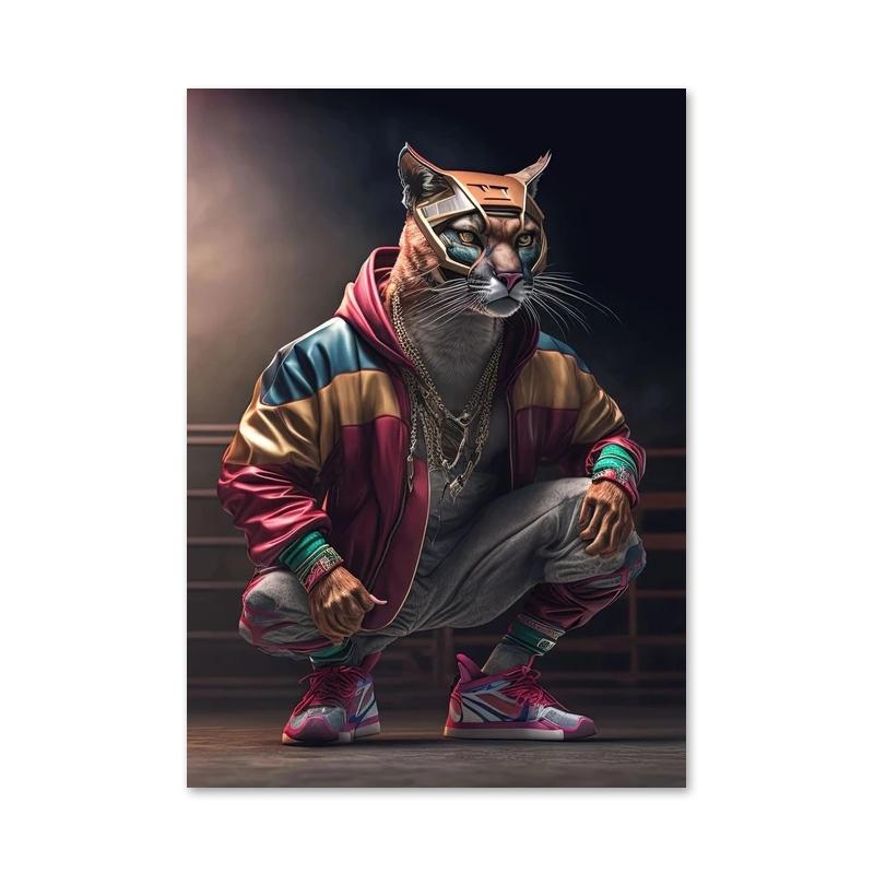 Абстрактное животное Лев Панда Жираф плакат и принты Рэп певец Холст Картина Настенная картина для гостиной Домашнее украшение