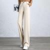 Women's Wool Fleece-Lined High-Waisted Wide-Leg Pants for Autumn/Winter 2025