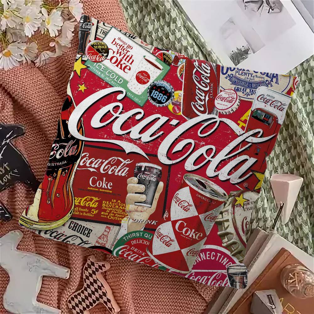 C-Coca Logo C-Colas Pillow Cover For Bedroom Room And Living Room Sofa Decorative Cushion Cover