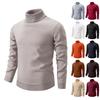 Men's Solid Color Warm Sweater Knitted Sweater High Collar Slim Bottom Knitted Sweater Long Sleeve Sweater
