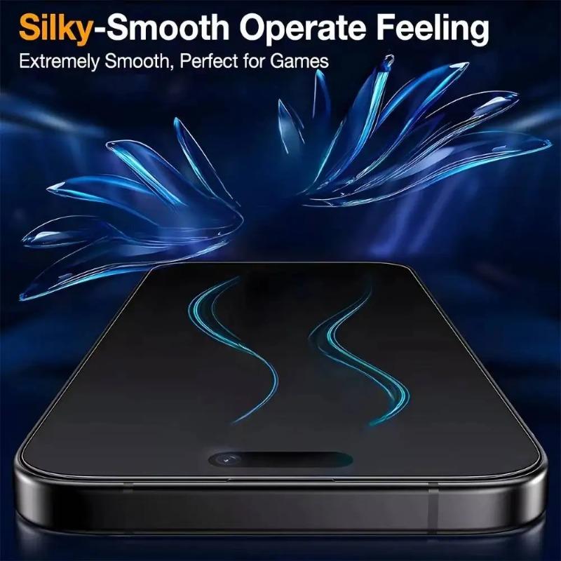 2 шт. Матовые керамические защитные пленки для экрана iPhone 16 15 14 13 12 11 17 Pro Max Air 7 8 Plus X XR XS SE. Мягкая антишпионская пленка.