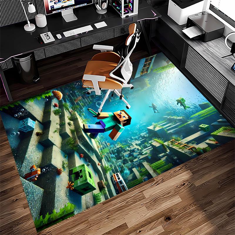 Blocky pixel game Print Area Rug - Soft, Washable Non-Slip Indoor Mat for Office Chairs, Living Room, Home Office Decorative Rug