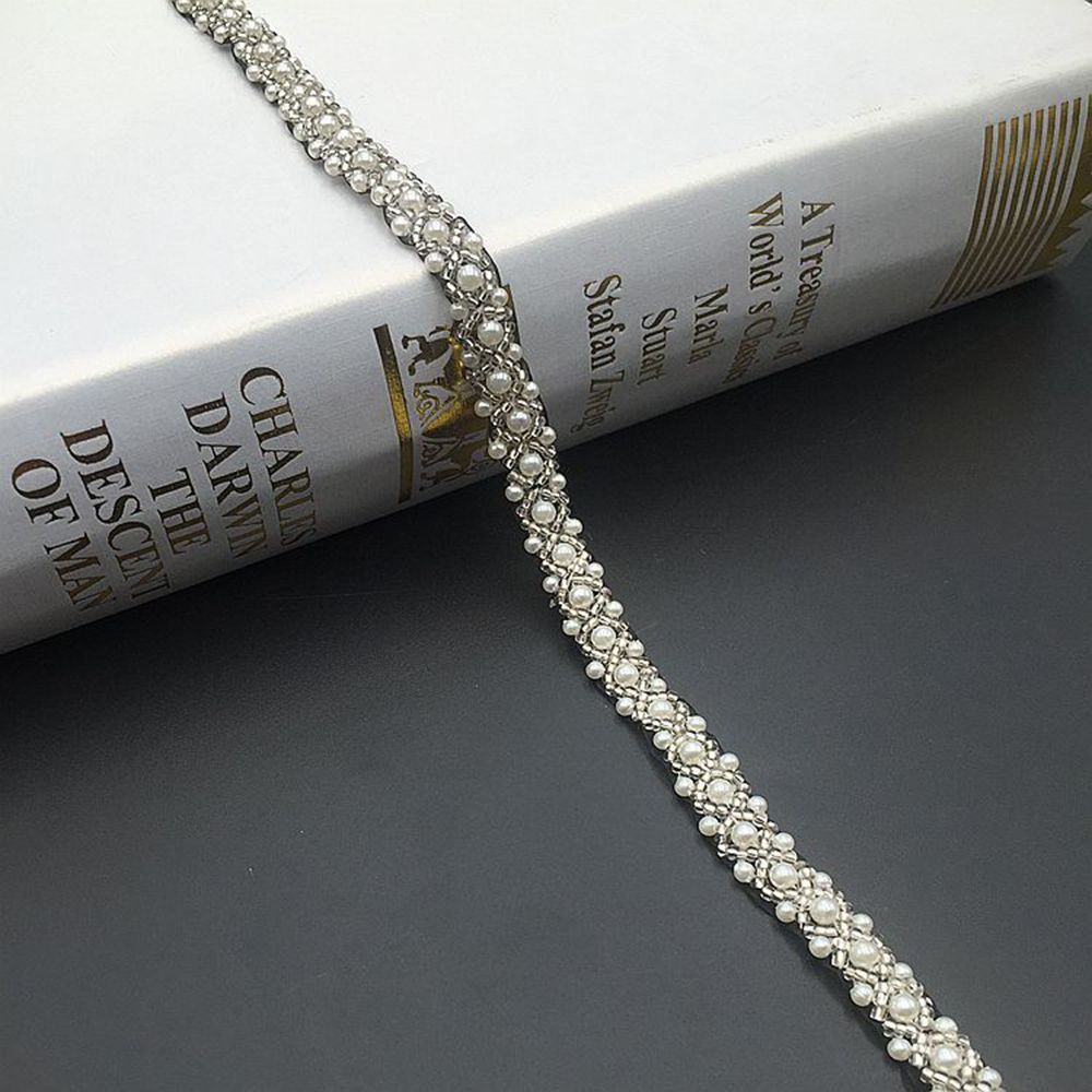 Вышитая ткань, аксессуары для шитья, жемчужная свадебная аппликация, бисерное платье, декор, кружевная бейка, лента