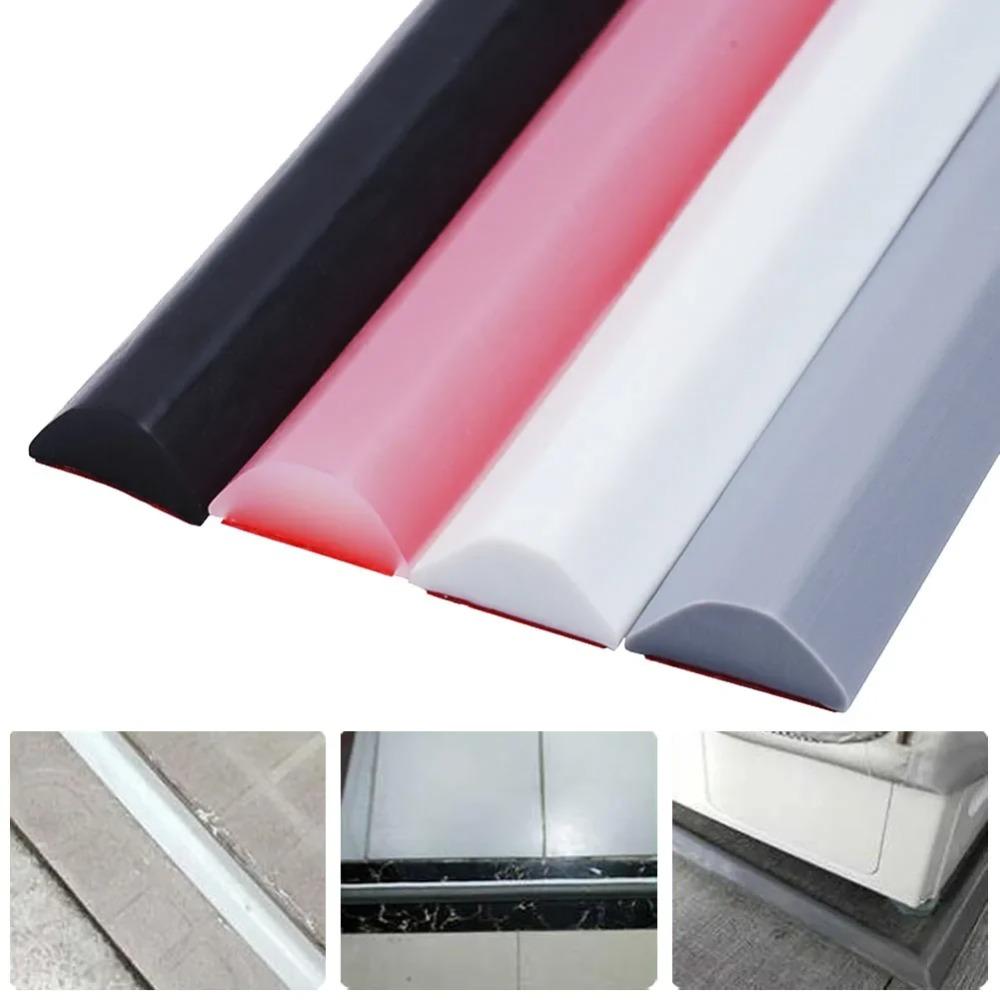 Silicone Bathroom Water Barrier Flexible Bendable Self-adhesive Seal Strip Kitchen Sink Blocking