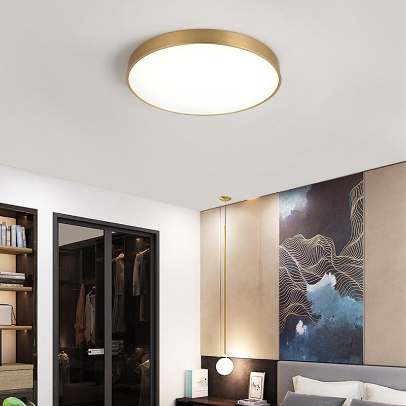 Modern LED Ceiling Light Lamp Simple Golden Round For Bedroom Corridor Garage Cloakroom Aisle Balcony Study Lighting Fixtures