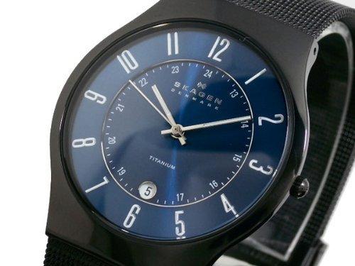 Skagen SKAGEN Ультратонкие титановые часы T233XLTMN синие мужские [товар]