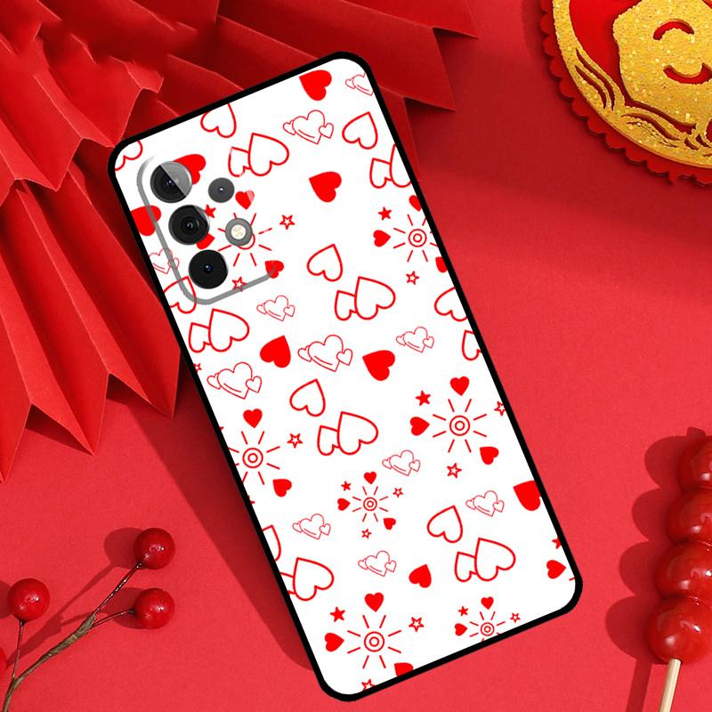 Чехол с мультяшным сердцем для девочек для Samsung Galaxy M34 M54 M32 M52 M15 M11 M12 M13 M14 M06 M16 M36 M56 M31 M53 M35 M55
