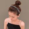 Повязка на голову с кристаллами и стразами, пластиковая повязка для волос с жемчугом, нескользящая ретро-повязка в стиле ретро
