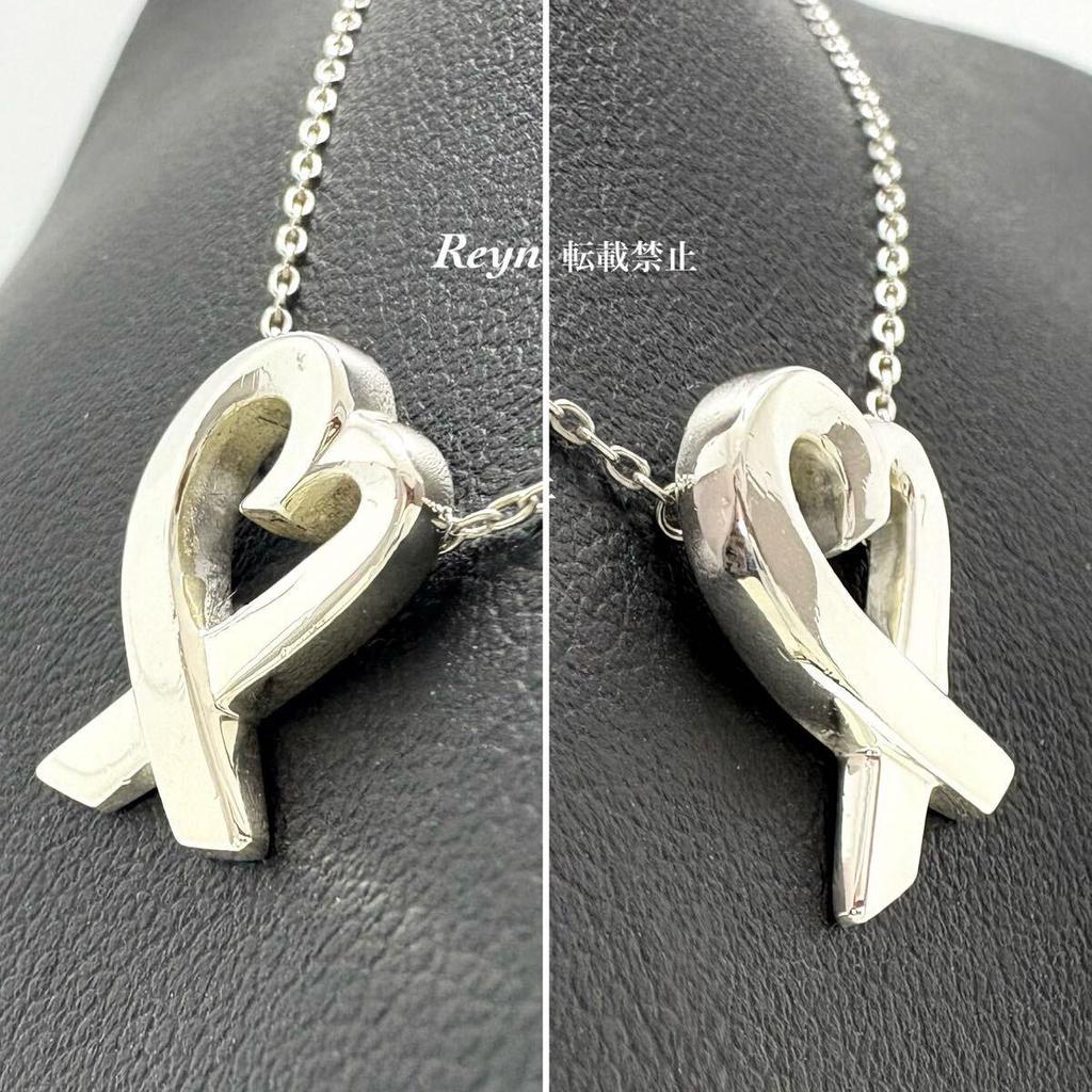 Б/у [Новый полированный] Tiffany & Co. Серебряное колье Tiffany 925 Paloma Picasso 'Любящее сердце'